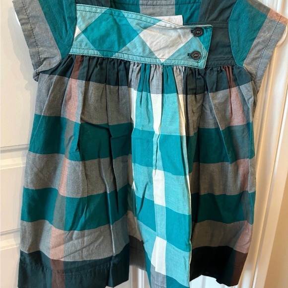 Burberry Teal and Gray Plaid Dress size 12 months - Picture 3 of 7